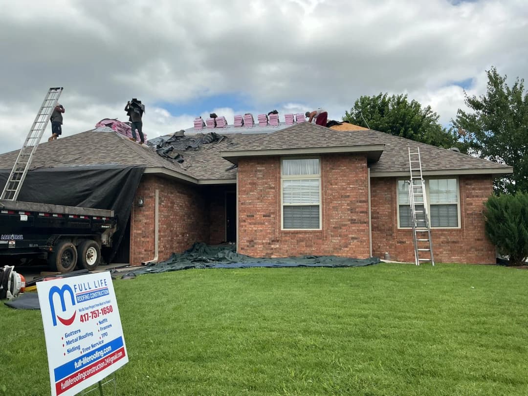 Full Life Roofing Construction — roofing work — Branson & Springfield Area